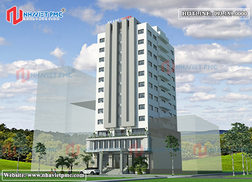 Phối cảnh kiến trúc khách sạn 12 tầng tại Quảng Ninh
